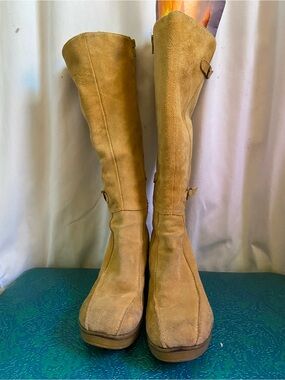 Miz Mooz Knee High Suede Boots in Tan